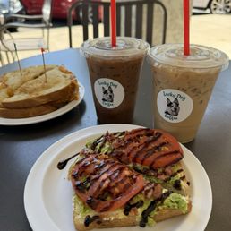 Avocado Toast, Breakfast Sandwich, Iced Coffee Avocado Toast, Breakfast Sandwich, Iced Coffee