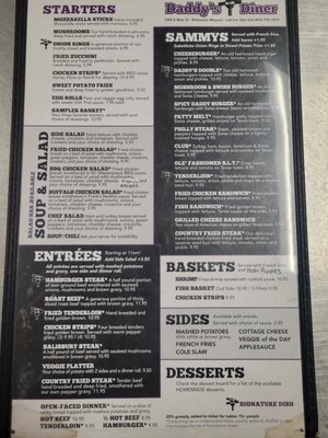 Menu photo 5 The New Daddy's 10-13 Diner Richmond, MO
