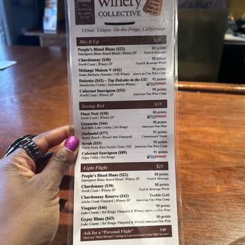 Winery Collective - Tasting menu - Wine Tasting Room Near Me - San Francisco, California