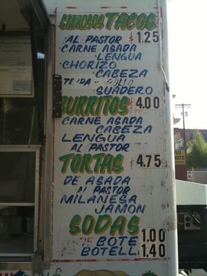 Menu photo 2 El Taco Movil Los Angeles, CA