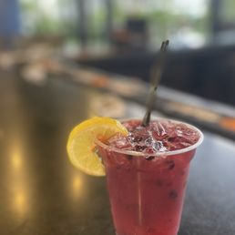 Blackberry lemon punch. It was ok. I need to try other cock-tails on the menu.