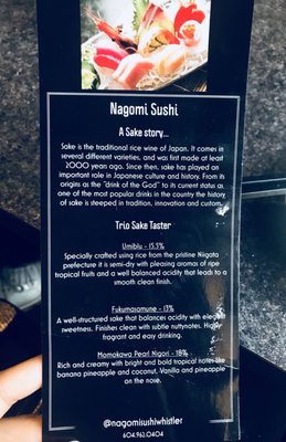 Menu photo 3 Nagomi Sushi Whistler, BC Menu photo 3 Nagomi Sushi Whistler, BC
