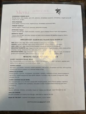 Menu photo 2 Petite Cafe Winterset, IA