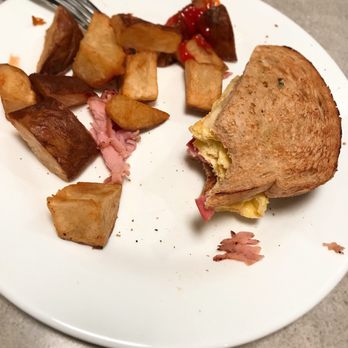 The Paramount - Ham, egg and cheese sandwich. Sorry took pic after half way done. We were hungry - Breakfast & Brunch Near Me - Boston, Massachusetts The Paramount - Ham, egg and cheese sandwich. Sorry took pic after half way done. We were hungry - Breakfast & Brunch Near Me - Boston, Massachusetts