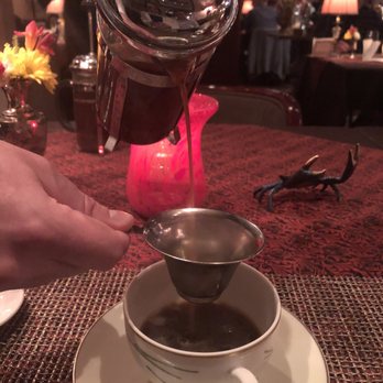 The Herbfarm - Pouring my coffee at the end of the dinner. - Modern European Near Me - Woodinville, Washington