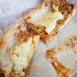 Gave me scraps of meat when I ordered a giant sized buffalo chicken cheesesteak. Gave me scraps of meat when I ordered a giant sized buffalo chicken cheesesteak.