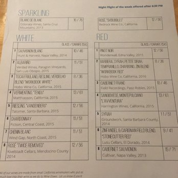 Wine Down SF - Wine menu - Wine Bars Near Me - San Francisco, California