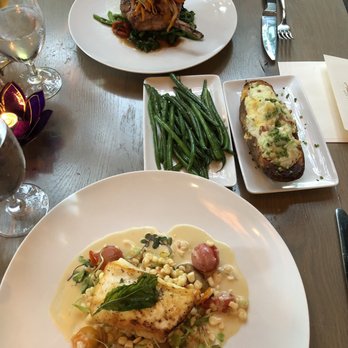 Autograph Brasserie - Halibut special and Berkshire 14oz Pork Chop - Brasseries Near Me - Wayne, Pennsylvania