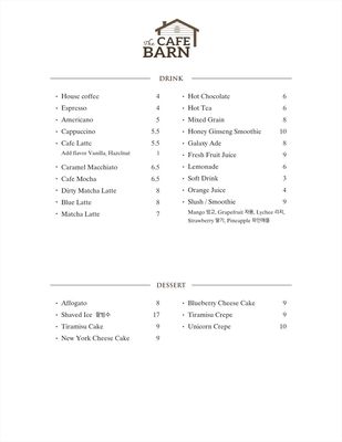 Menu photo 4 The Barn Cafe & Restaurant Los Angeles, CA