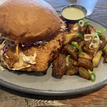 Mamón - Dirty chicken sandwich with breakfast Potatoes - Beer Bar Near Me - Foothill Ranch, California Mamón - Dirty chicken sandwich with breakfast Potatoes - Beer Bar Near Me - Foothill Ranch, California