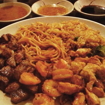 Tokyo Garden - Midtown - The complete Hibachi meal. Steak and Chicken, noodles, Fried Rice and vegetables. With a view of the 3 sauce choices, - Japanese Near Me - Tulsa, Oklahoma Tokyo Garden - Midtown - The complete Hibachi meal. Steak and Chicken, noodles, Fried Rice and vegetables. With a view of the 3 sauce choices, - Japanese Near Me - Tulsa, Oklahoma