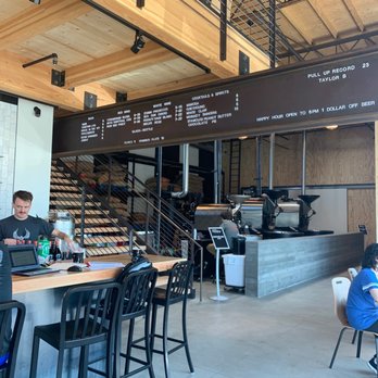 Press Coffee - the Roastery - Menu on the steel ceiling beam! How neat is that! - Coffee & Tea Near Me - Phoenix, Arizona Press Coffee - the Roastery - Menu on the steel ceiling beam! How neat is that! - Coffee & Tea Near Me - Phoenix, Arizona