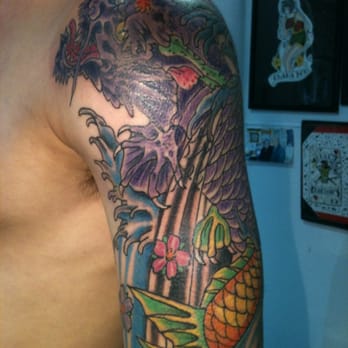 Nite Owl Gallery Tattoo - Koi dragon by Dan. - Tattoo Near Me - San Diego, California Nite Owl Gallery Tattoo - Koi dragon by Dan. - Tattoo Near Me - San Diego, California