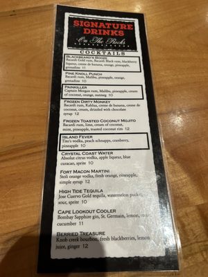 Menu photo 1 On The Rocks Atlantic Beach, NC