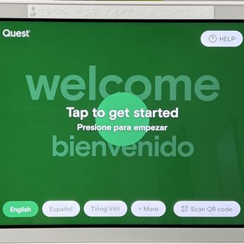 Quest Diagnostics - Welcome screen on check in kiosk - Laboratory Testing Near Me - Philadelphia, Pennsylvania