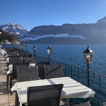 Restaurant Schwert K&H - Outdoor eating, if one has boat, it has docking station - Hotels & Travel Near Me - Gersau, SZ Restaurant Schwert K&H - Outdoor eating, if one has boat, it has docking station - Hotels & Travel Near Me - Gersau, SZ