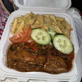 Calabash Caribbean - Brown stew chicken & Rasta pasta. - Caribbean Near Me - Sacramento, California Calabash Caribbean - Brown stew chicken & Rasta pasta. - Caribbean Near Me - Sacramento, California