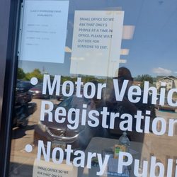 Inver Grove License Center - The line is outside. The office is small.