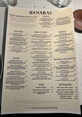 Menu photo 8 Banaras Bellevue, WA
