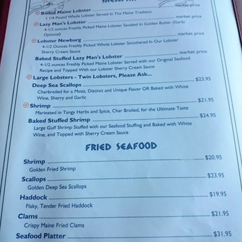 The Chart Room - Menu - Seafood Near Me - Bar Harbor, Maine