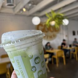 Good Time - Lemon poppy seed cold foam iced matcha