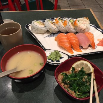 Tokyo Joe Sushi - Miso soup, gomae, Dynamite Roll combo, tea - Japanese Near Me - Richmond, British Columbia Tokyo Joe Sushi - Miso soup, gomae, Dynamite Roll combo, tea - Japanese Near Me - Richmond, British Columbia