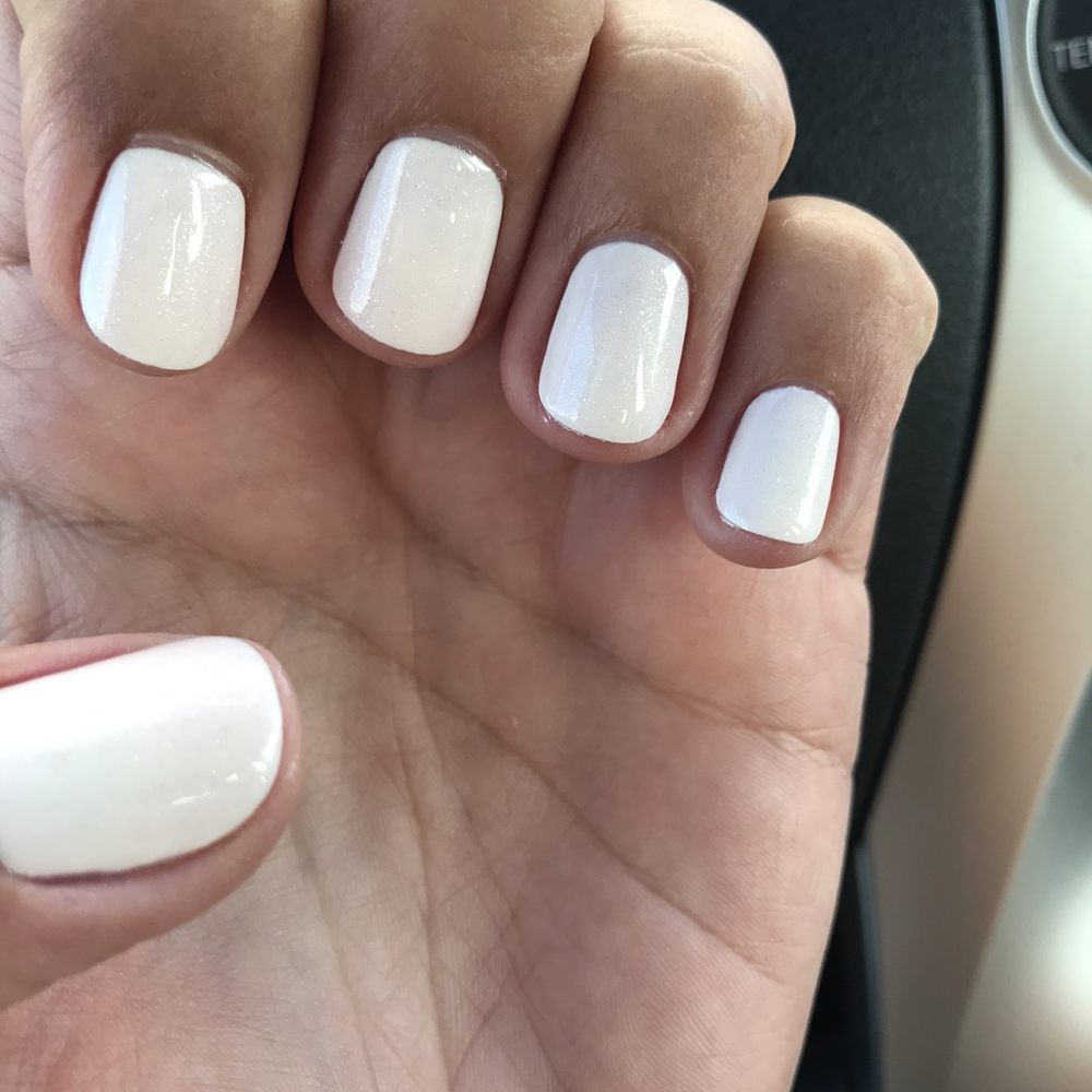 VIVY NAILS - White nails with subtle glitter, no chip mani - Nail Salons Near Me - WOODRIDGE, Illinois VIVY NAILS - White nails with subtle glitter, no chip mani - Nail Salons Near Me - WOODRIDGE, Illinois