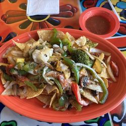 El Zocalo Mexican Restaurant - Veggie fajita nachos
