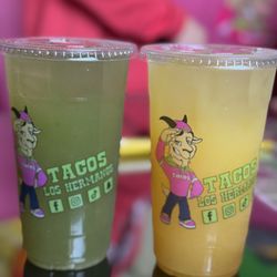 Tacos Los Hermanos - Cucumber and pineapple Aqua Fresca @dangit.all