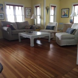 Three rooms come together into one space in Oak Bluffs seaside cottage.