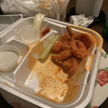Wings 'N More - Sloppy buffalo shrimp spilled everywhere - American Near Me - Austin, Texas Wings 'N More - Sloppy buffalo shrimp spilled everywhere - American Near Me - Austin, Texas