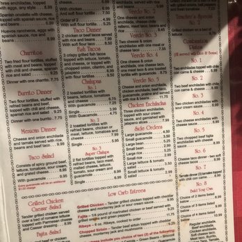Los Verdes - Menu - Mexican Near Me - Whitney, Texas