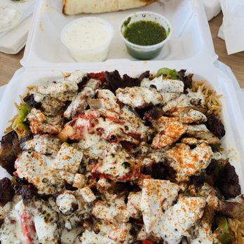 Afghan Kabob - House special chicken and lamb without salad (+ $2) - Afghan Near Me - Wrightstown, New Jersey Afghan Kabob - House special chicken and lamb without salad (+ $2) - Afghan Near Me - Wrightstown, New Jersey