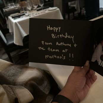 Morton's The Steakhouse - Our server Anthony took a picture and printed it as a souvenir for our devine dining experience! - Steakhouses Near Me - Boston, Massachusetts