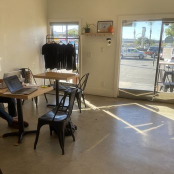 Offset Coffee Roasters - Inside: Two small tables and a bartop that could fit 2 more. - Coffee & Tea Near Me - Torrance, California Offset Coffee Roasters - Inside: Two small tables and a bartop that could fit 2 more. - Coffee & Tea Near Me - Torrance, California