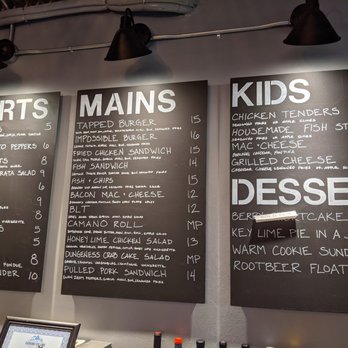Tapped Public House - Menu board. - Gastropubs Near Me - Camano Island, Washington