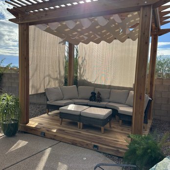 SunTech Construction and Landscaping - This is our pergola in our pool area.  Now we have some useable space to hangout by the pool! - Landscaping Near Me