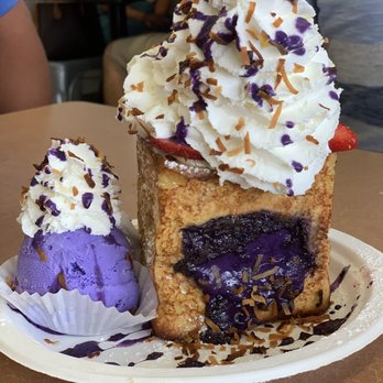 Button Up Cafe - Ube Stuffed French Toast - Breakfast & Brunch Near Me - Pearl City, Hawaii Button Up Cafe - Ube Stuffed French Toast - Breakfast & Brunch Near Me - Pearl City, Hawaii