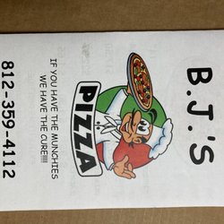 B J's Pizza - Menu cover