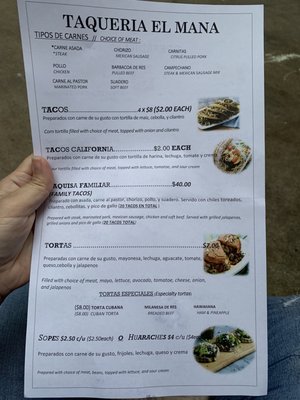 Menu photo 4 Taqueria El Mana Valdese, NC Menu photo 4 Taqueria El Mana Valdese, NC