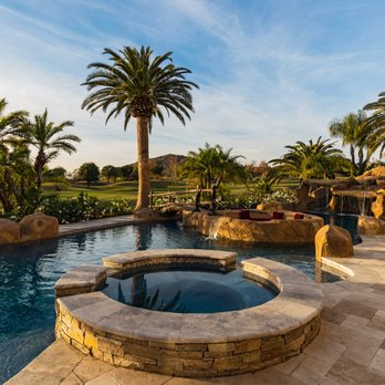 Distinguished Pools - One of 2-spas featured in this magnificent playground - Pool & Hot Tub Service Near Me - Poway, California
