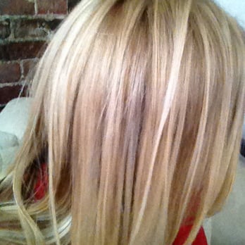 Photo of Salon Mirabella - Boston, MA, United States. Very happy with my golden blonde Hi-Lites:)