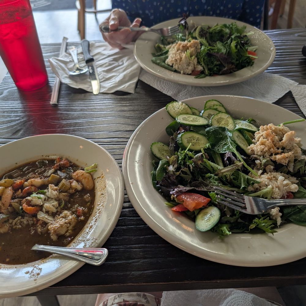 Crab salad and gumbo Crab salad and gumbo