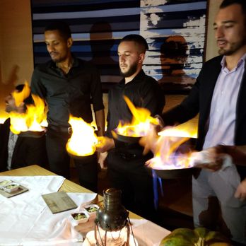 Le Garde Côte - cheese flambé - Mediterranean Near Me - Montreal, Quebec