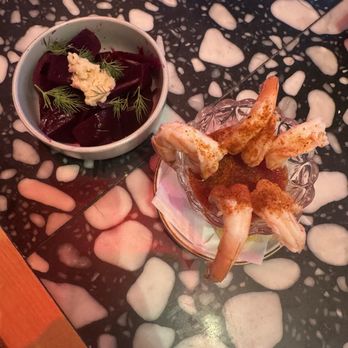 Fishmonger - Shrimp cocktail and Beet Salad - Dive Bars Near Me - Nashville, Tennessee