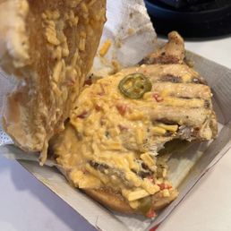 Ridiculous amount of pimento at commack, asked for a refund Ridiculous amount of pimento at commack, asked for a refund
