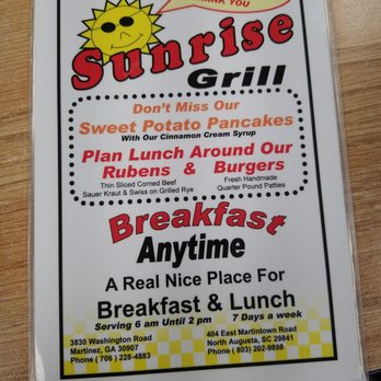 Sunrise Grill - Breakfast & Brunch Near Me - Martinez, Georgia Sunrise Grill - Breakfast & Brunch Near Me - Martinez, Georgia