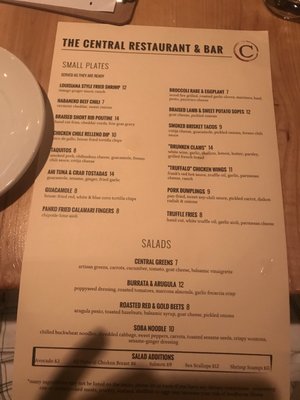 Menu photo 4 The Central Restaurant & Bar York, ME