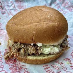 Hursey’s Bar-B-Q - Chopped BBQ with Slaw Sandwich