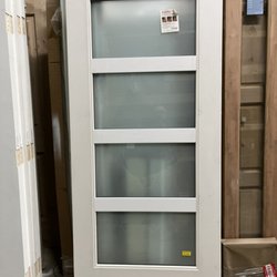Alum Rock Hardware, Windows & Doors - 4 lite fiberglass door with a pearl glass.